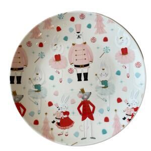 Elum Nutcracker Pink Pastel Appetizer Plate 7.5in Set of 4 New